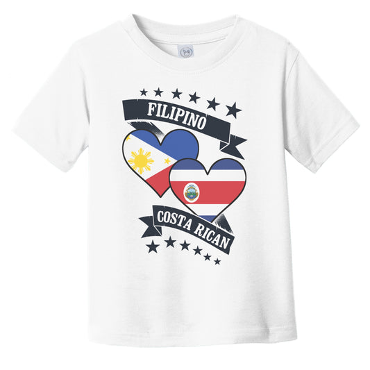 Filipino Costa Rican Heart Flags Philippines Costa Rica Infant Toddler T-Shirt