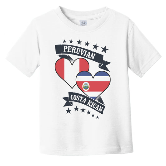 Peruvian Costa Rican Heart Flags Peru Costa Rica Infant Toddler T-Shirt
