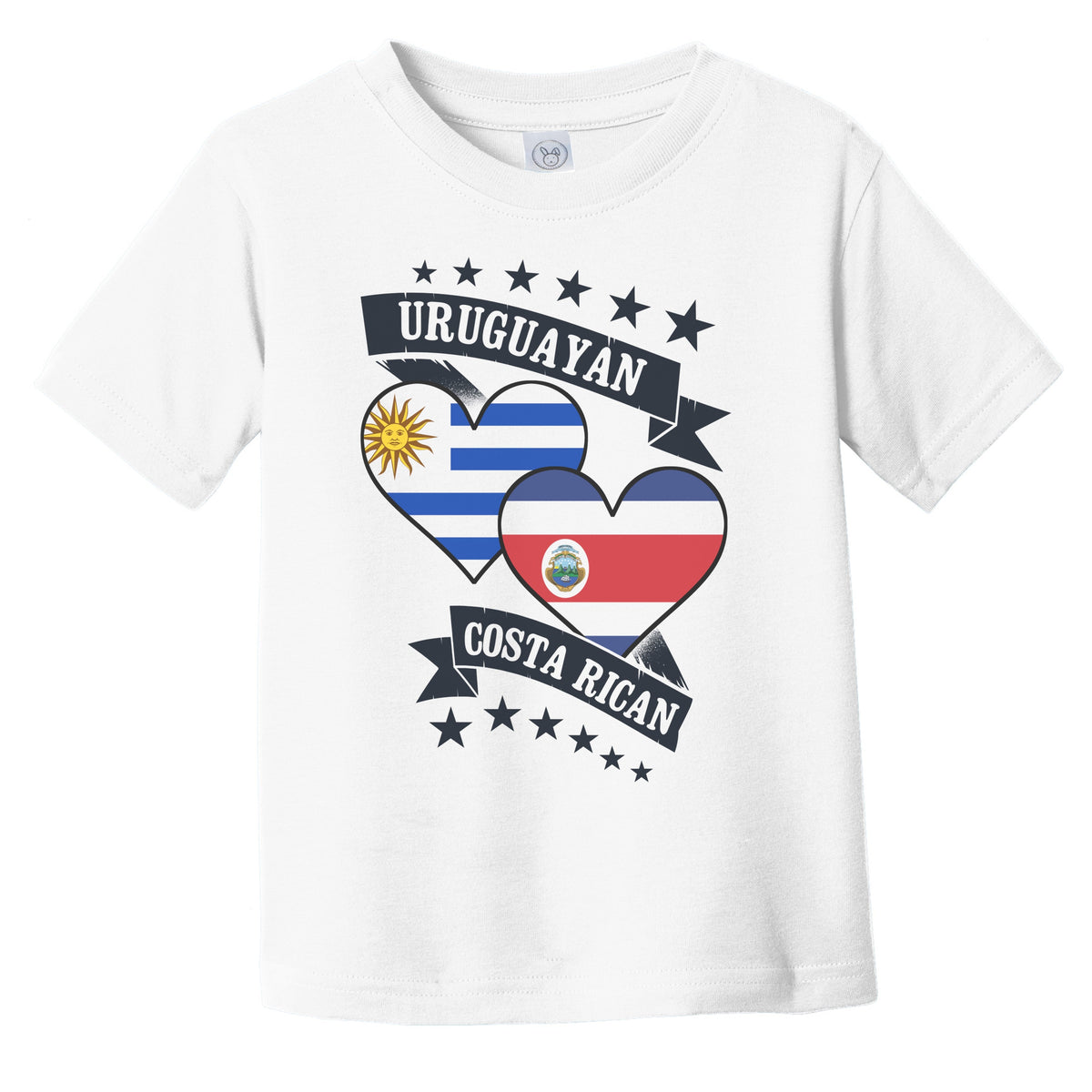Uruguayan Costa Rican Heart Flags Uruguay Costa Rica Infant Toddler T-Shirt