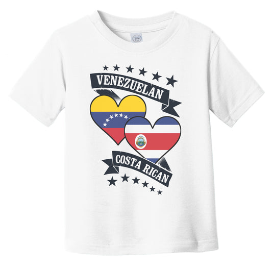 Venezuelan Costa Rican Heart Flags Venezuela Costa Rica Infant Toddler T-Shirt