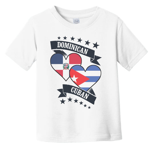 Dominican Cuban Heart Flags Dominican Republic Cuba Infant Toddler T-Shirt