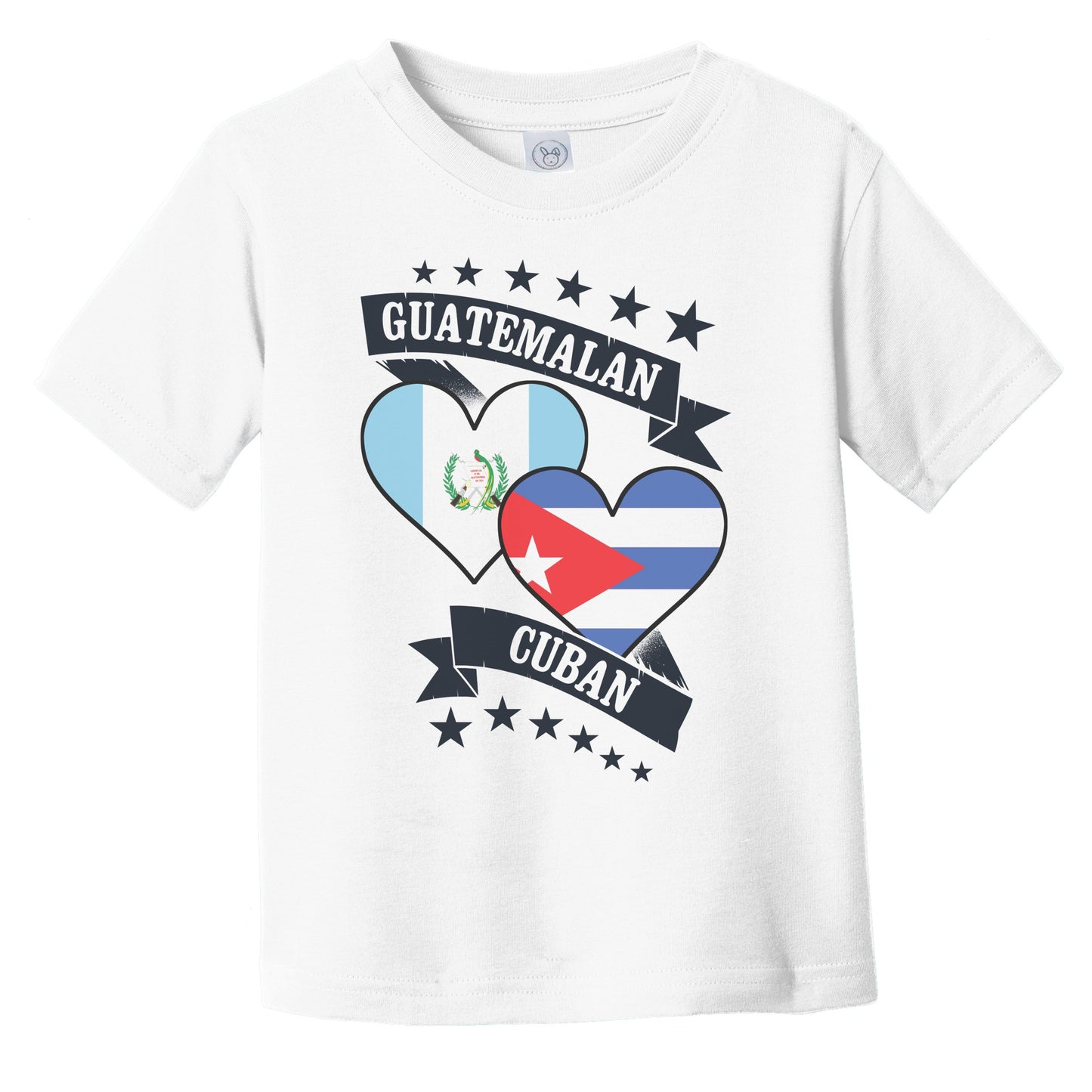 Guatemalan Cuban Heart Flags Guatemala Cuba Infant Toddler T-Shirt