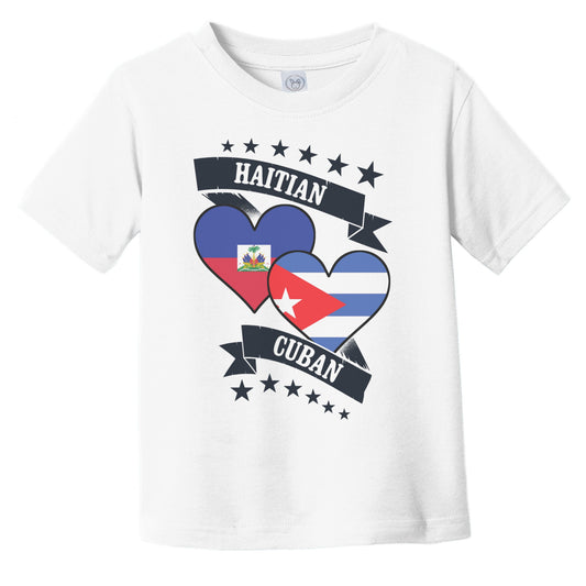 Haitian Cuban Heart Flags Haiti Cuba Infant Toddler T-Shirt