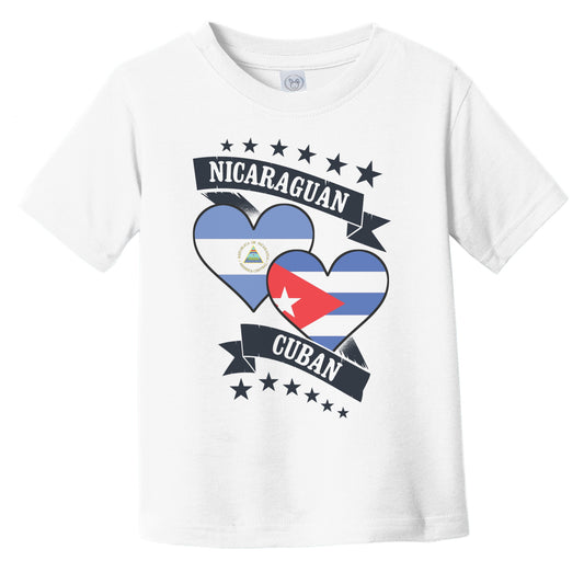 Nicaraguan Cuban Heart Flags Nicaragua Cuba Infant Toddler T-Shirt