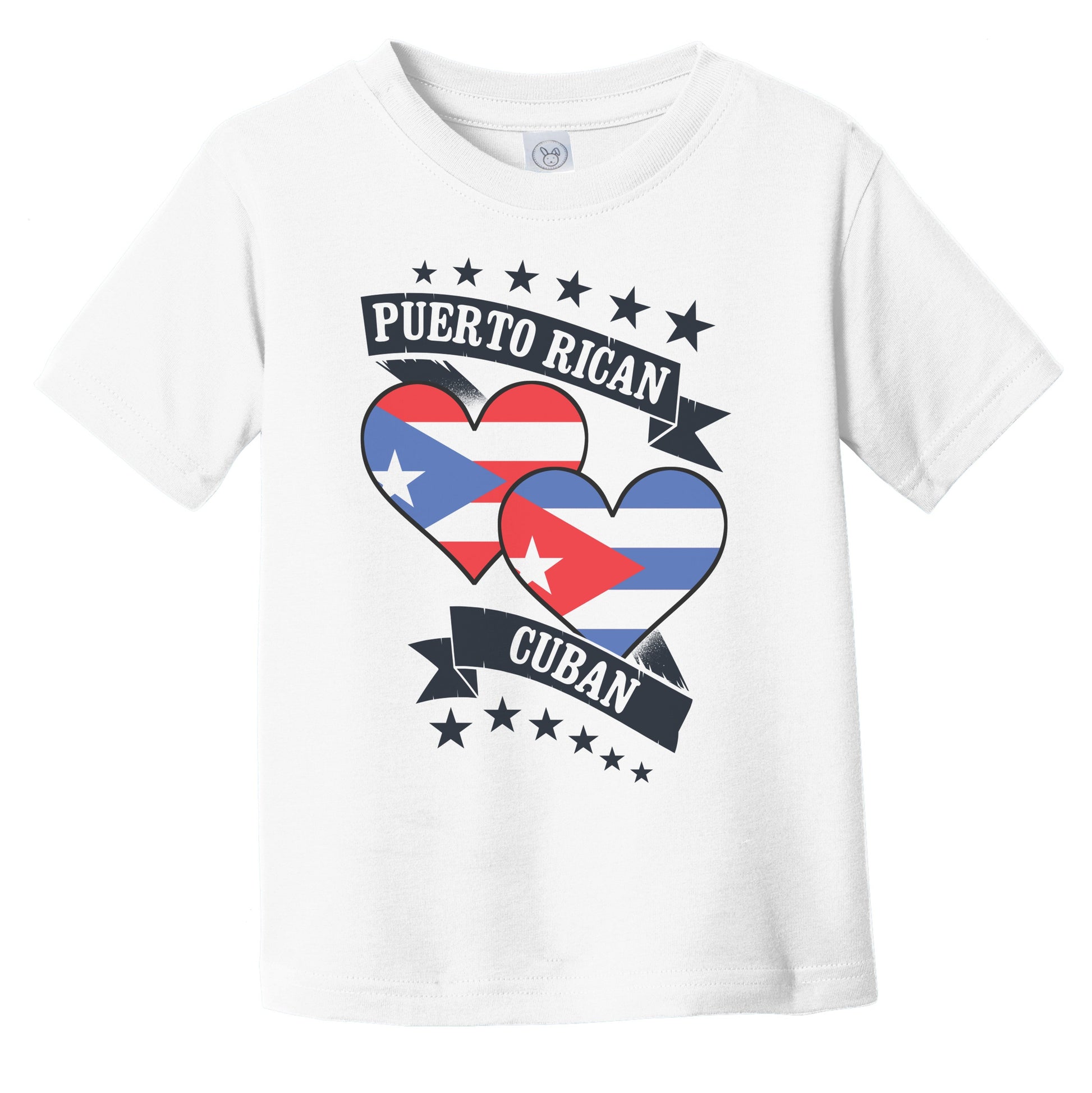 Puerto Rican Cuban Heart Flags Puerto Rico Cuba Infant Toddler T-Shirt