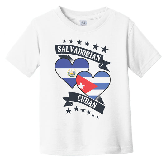 Salvadorian Cuban Heart Flags El Salvador Cuba Infant Toddler T-Shirt