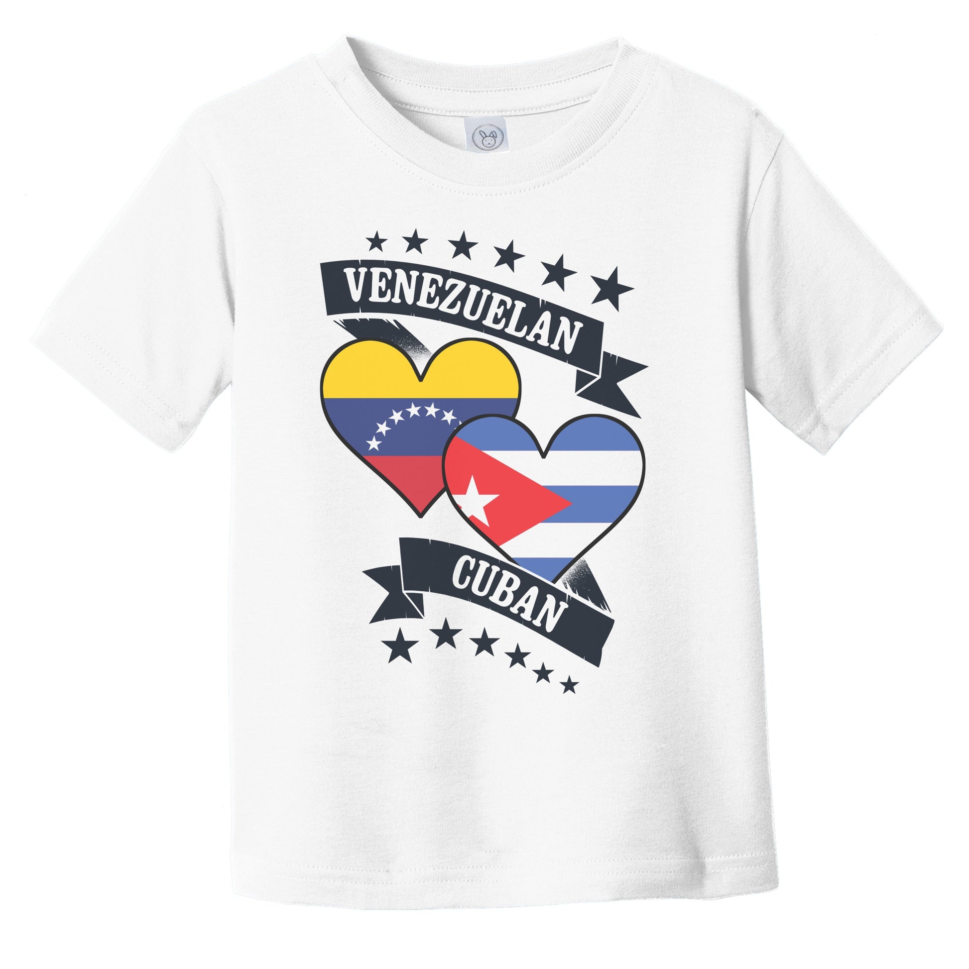 Venezuelan Cuban Heart Flags Venezuela Cuba Infant Toddler T-Shirt
