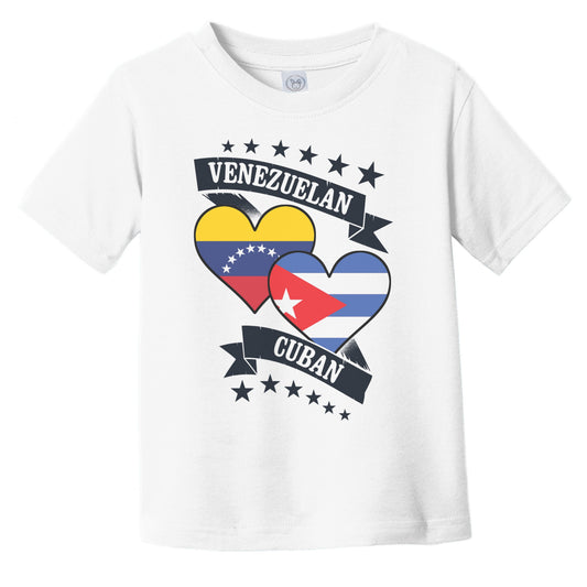Venezuelan Cuban Heart Flags Venezuela Cuba Infant Toddler T-Shirt