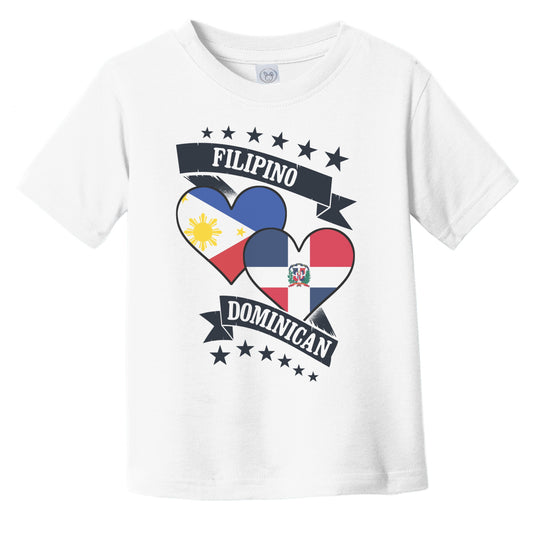 Filipino Dominican Heart Flags Philippines Dominican Republic Infant Toddler T-Shirt