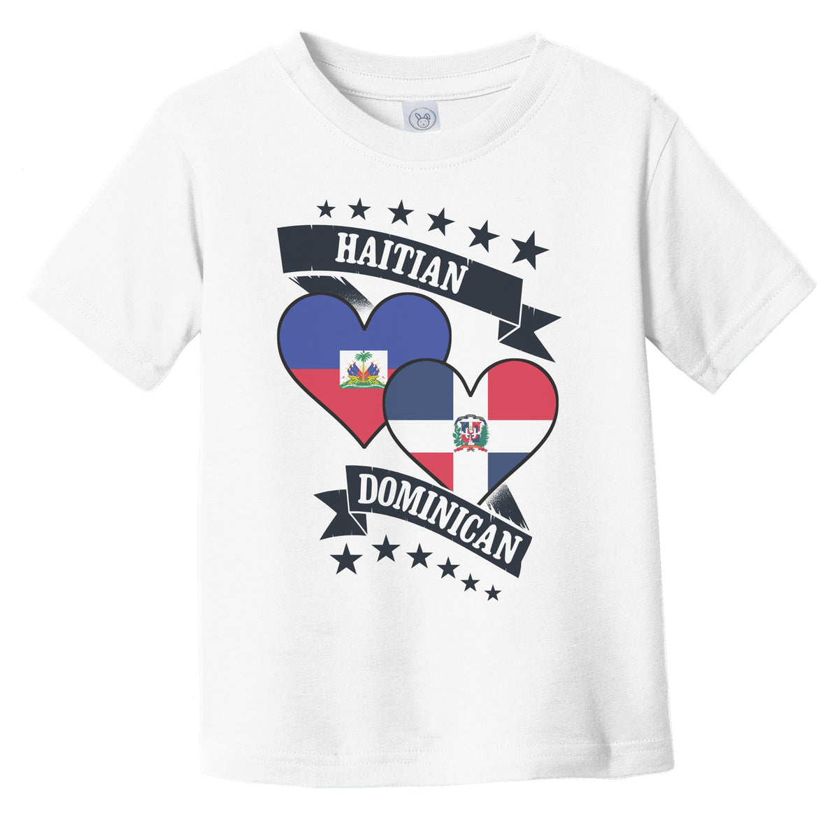Haitian Dominican Heart Flags Haiti Dominican Republic Infant Toddler T-Shirt