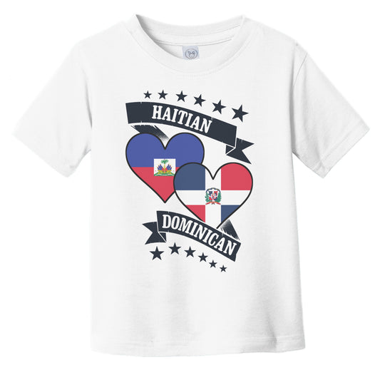 Haitian Dominican Heart Flags Haiti Dominican Republic Infant Toddler T-Shirt