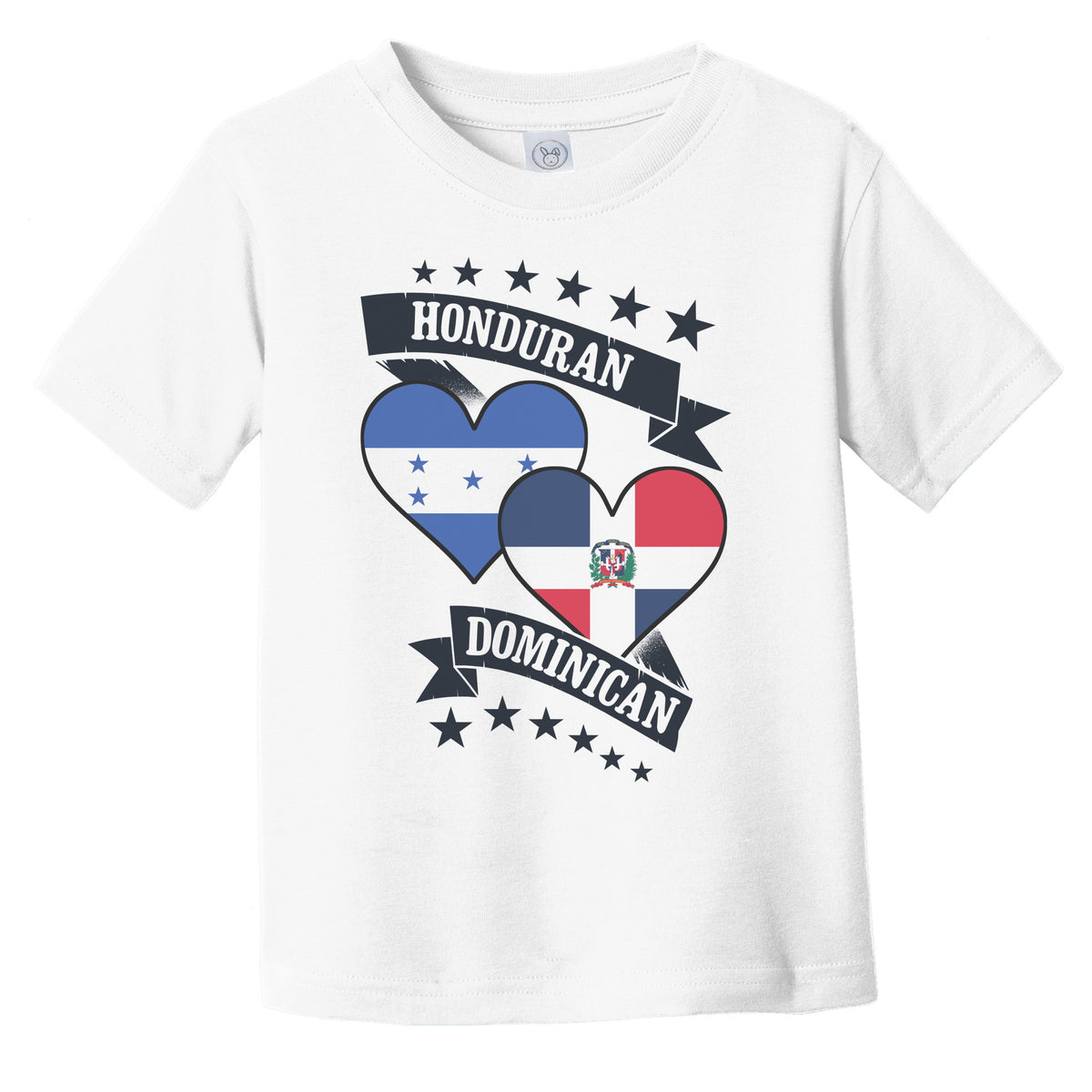 Honduran Dominican Heart Flags Honduras Dominican Republic Infant Toddler T-Shirt