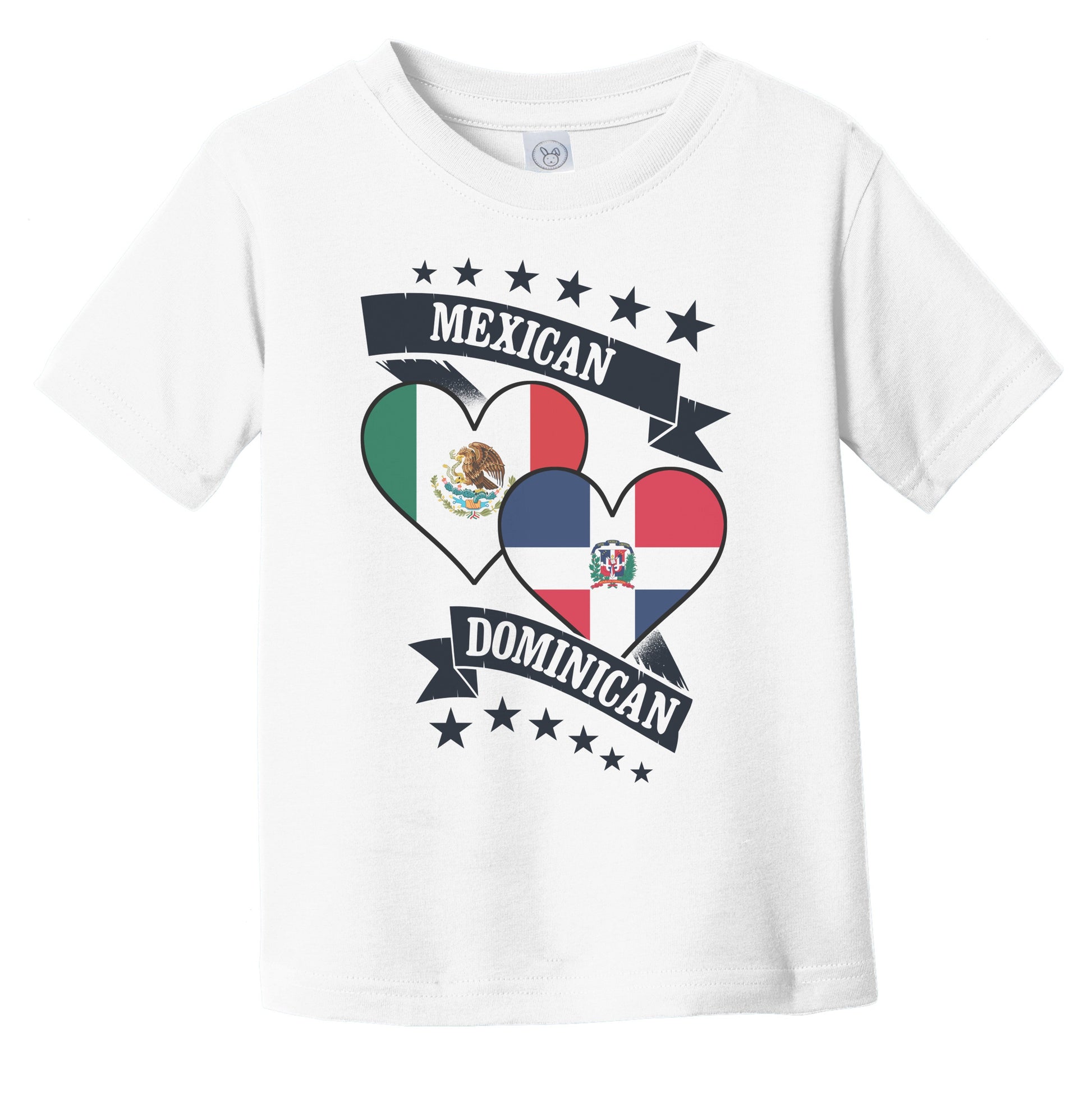 Mexican Dominican Heart Flags Mexico Dominican Republic Infant Toddler T-Shirt