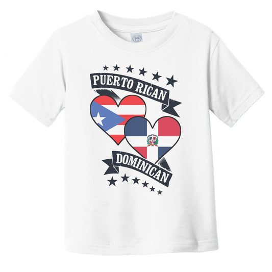 Puerto Rican Dominican Heart Flags Puerto Rico Dominican Republic Infant Toddler T-Shirt