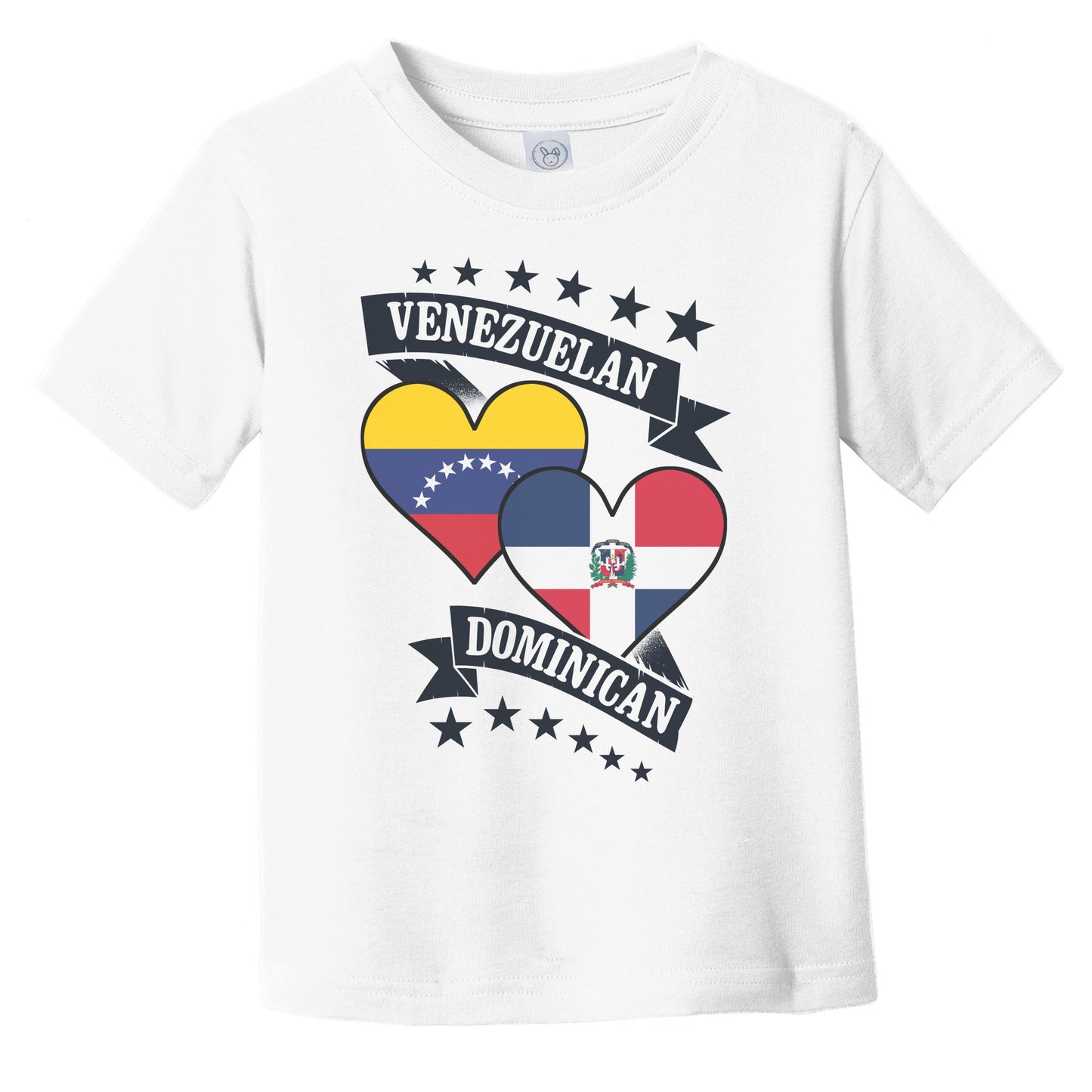 Venezuelan Dominican Heart Flags Venezuela Dominican Republic Infant Toddler T-Shirt