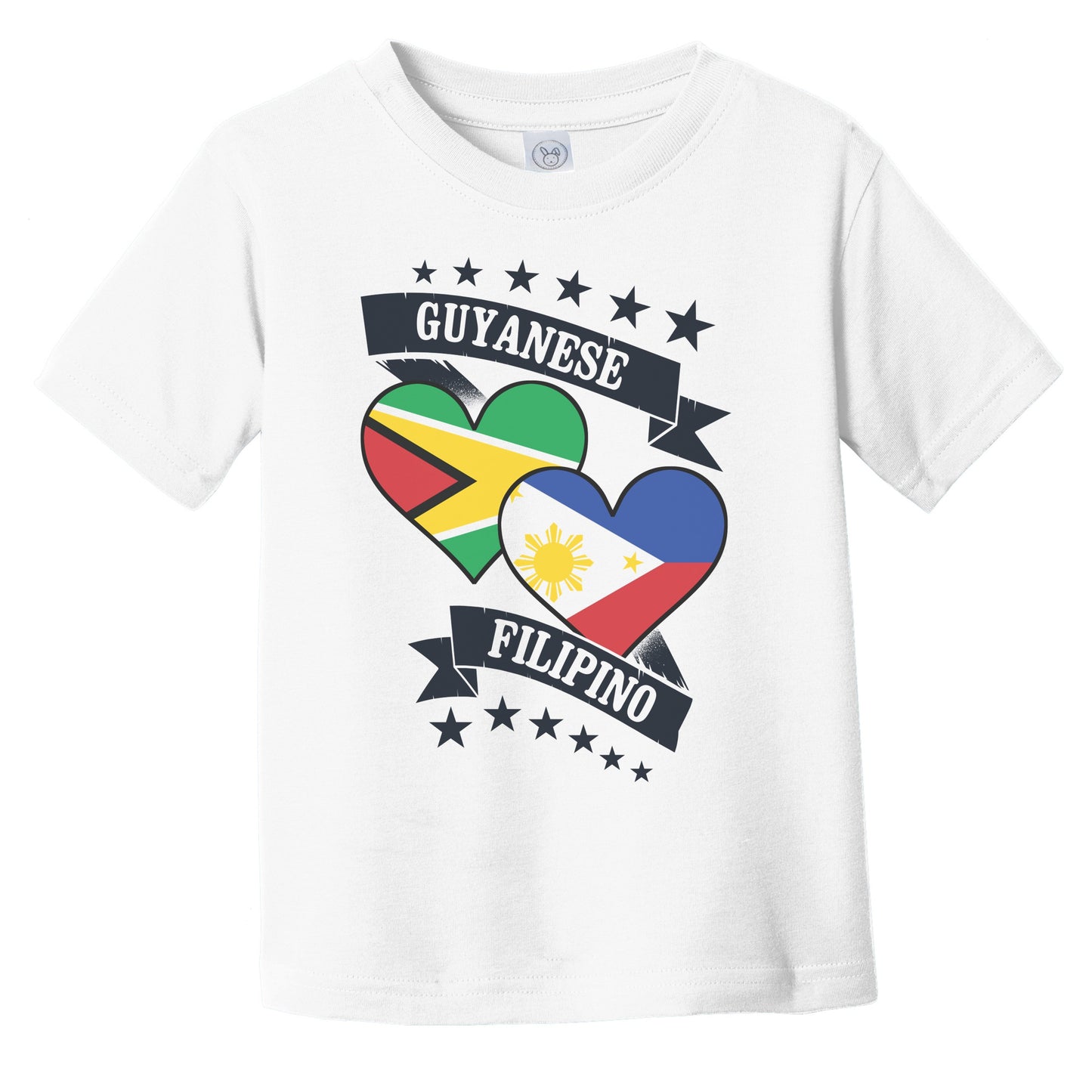 Guyanese Filipino Heart Flags Guyana Philippines Infant Toddler T-Shirt