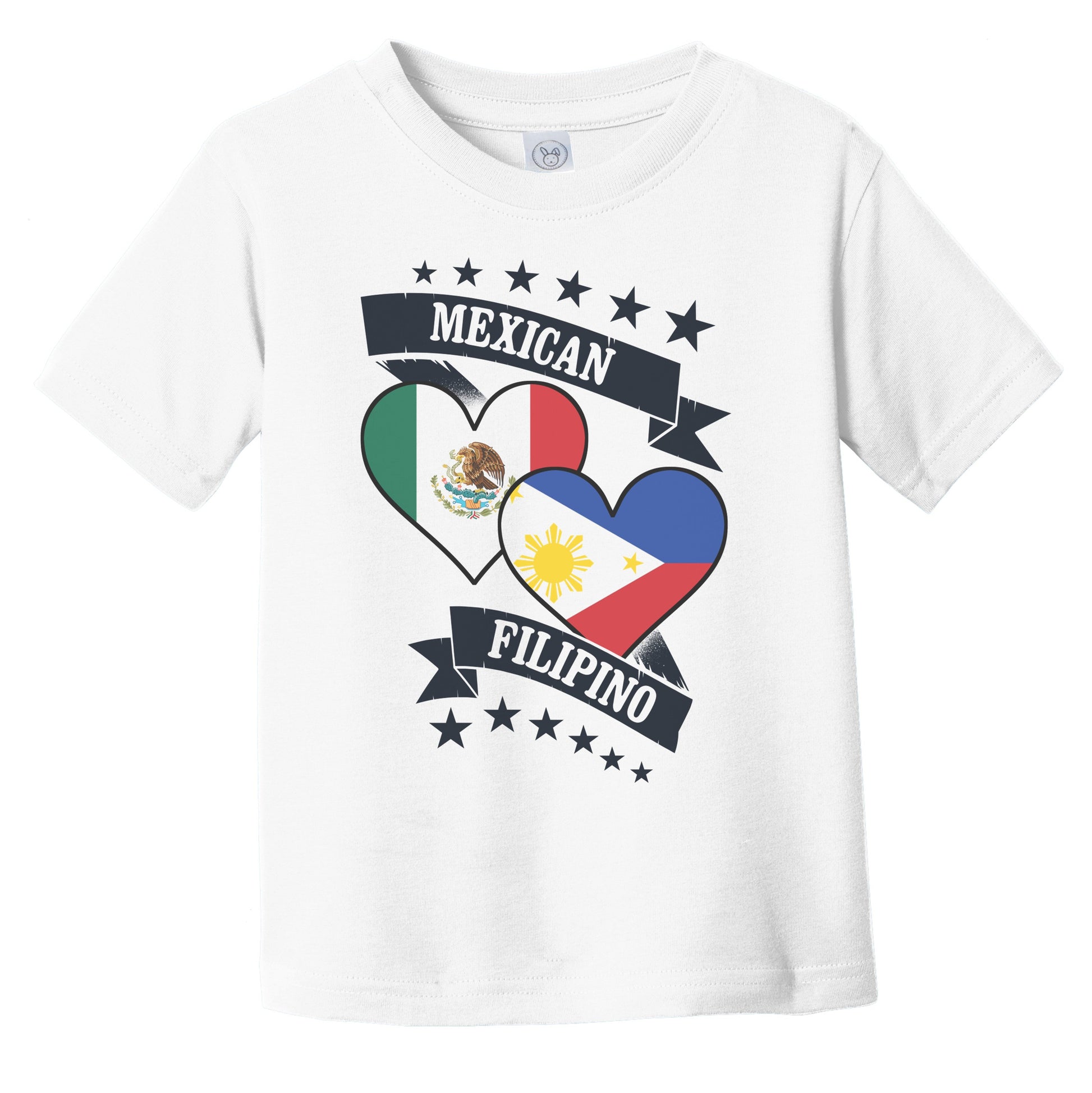 Mexican Filipino Heart Flags Mexico Philippines Infant Toddler T-Shirt