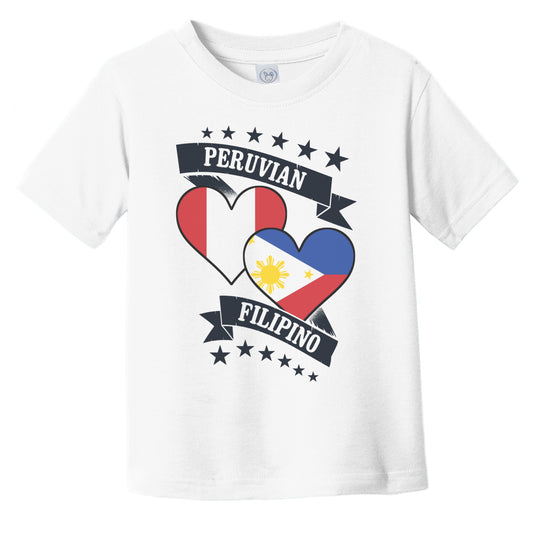 Peruvian Filipino Heart Flags Peru Philippines Infant Toddler T-Shirt