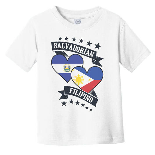 Salvadorian Filipino Heart Flags El Salvador Philippines Infant Toddler T-Shirt