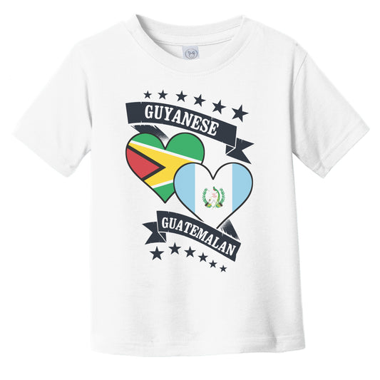Guyanese Guatemalan Heart Flags Guyana Guatemala Infant Toddler T-Shirt
