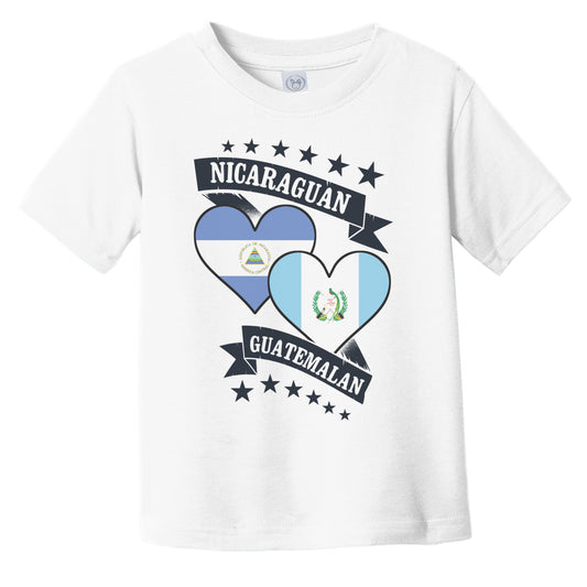 Nicaraguan Guatemalan Heart Flags Nicaragua Guatemala Infant Toddler T-Shirt