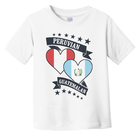 Peruvian Guatemalan Heart Flags Peru Guatemala Infant Toddler T-Shirt