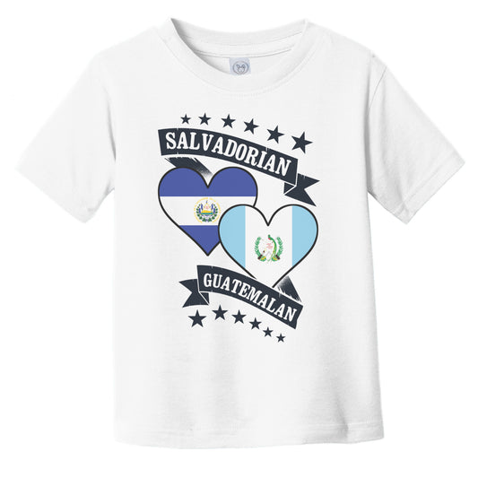 Salvadorian Guatemalan Heart Flags El Salvador Guatemala Infant Toddler T-Shirt