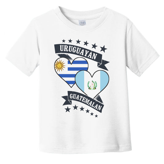 Uruguayan Guatemalan Heart Flags Uruguay Guatemala Infant Toddler T-Shirt