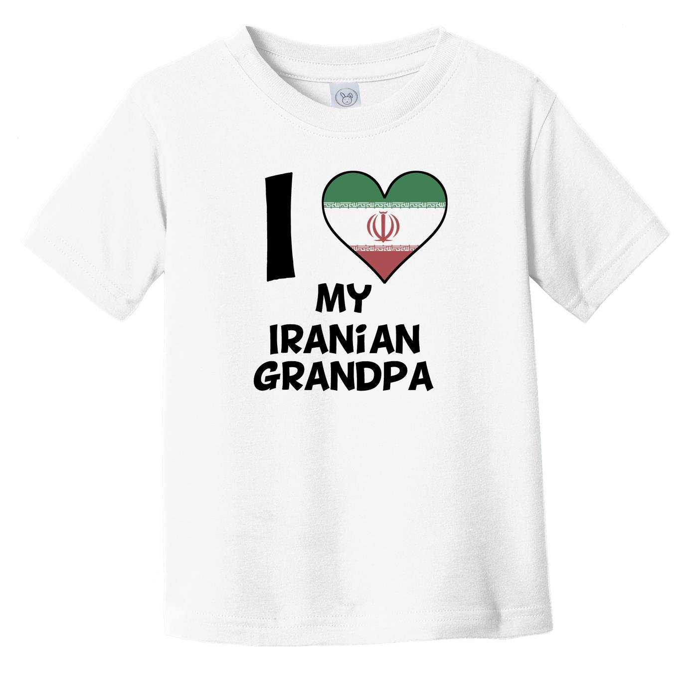 I Heart My Iranian Grandpa Iran Flag Infant Toddler T-Shirt