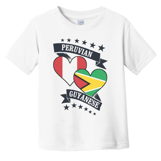 Peruvian Guyanese Heart Flags Peru Guyana Infant Toddler T-Shirt
