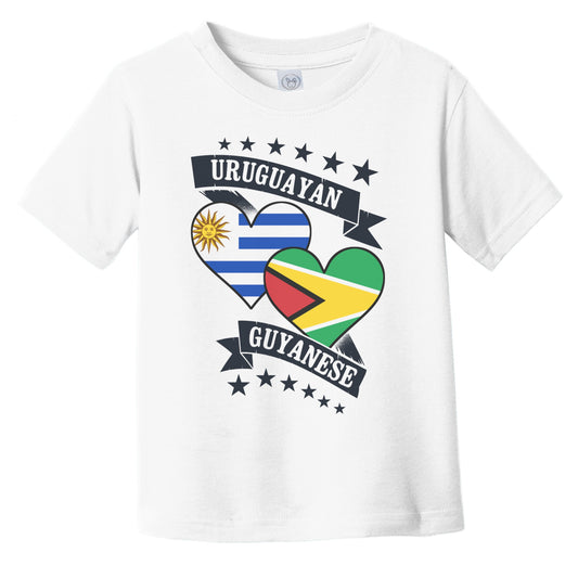 Uruguayan Guyanese Heart Flags Uruguay Guyana Infant Toddler T-Shirt