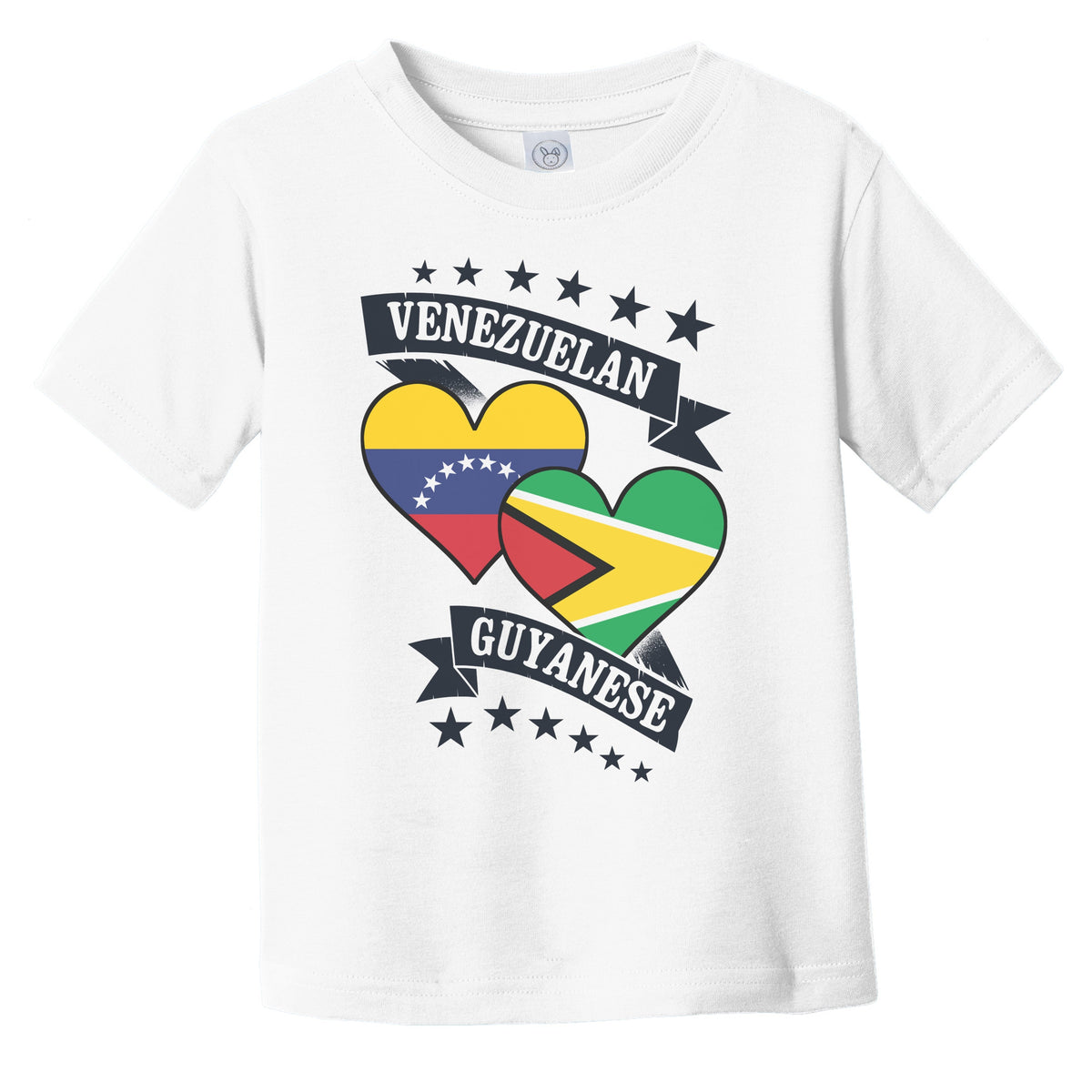 Venezuelan Guyanese Heart Flags Venezuela Guyana Infant Toddler T-Shirt