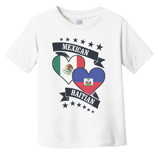 Mexican Haitian Heart Flags Mexico Haiti Infant Toddler T-Shirt