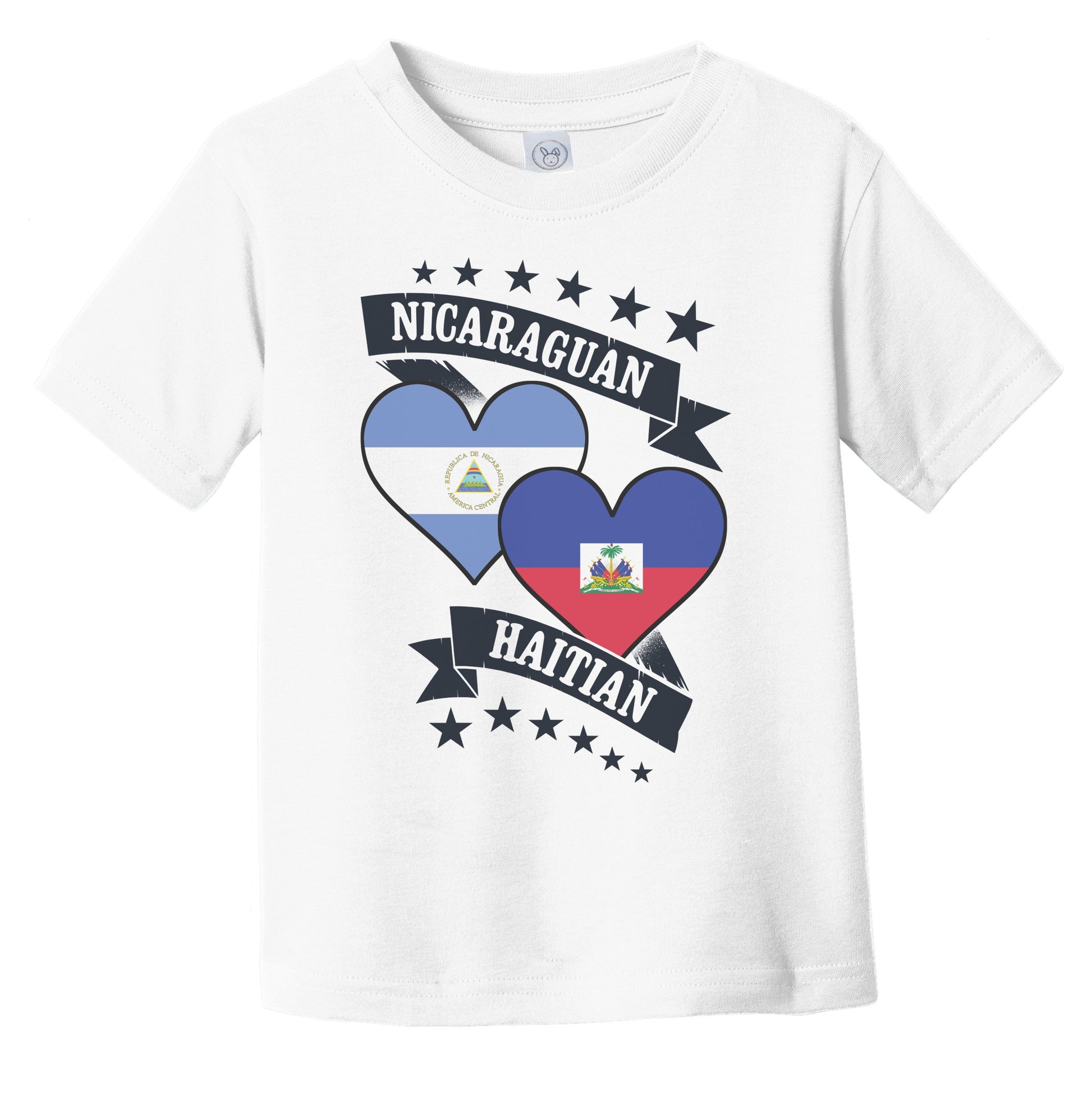 Nicaraguan Haitian Heart Flags Nicaragua Haiti Infant Toddler T-Shirt