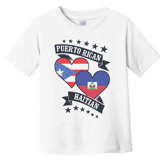 Puerto Rican Haitian Heart Flags Puerto Rico Haiti Infant Toddler T-Shirt