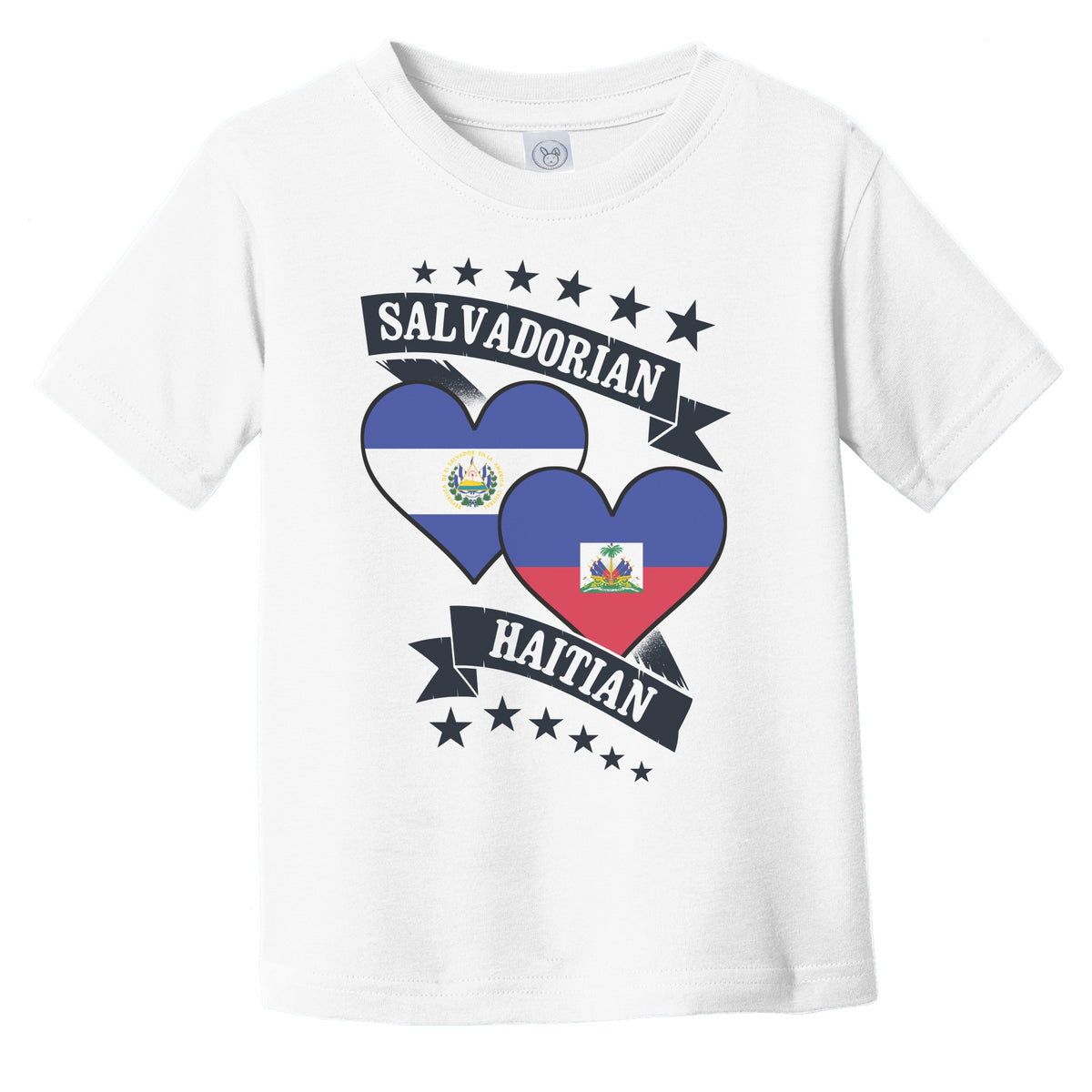 Salvadorian Haitian Heart Flags El Salvador Haiti Infant Toddler T-Shirt