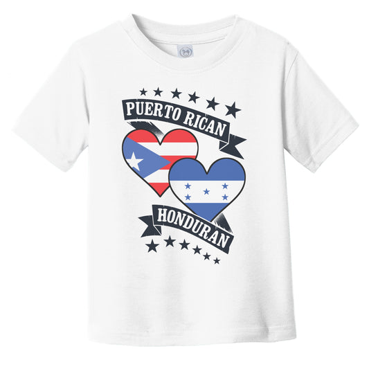 Puerto Rican Honduran Heart Flags Puerto Rico Honduras Infant Toddler T-Shirt