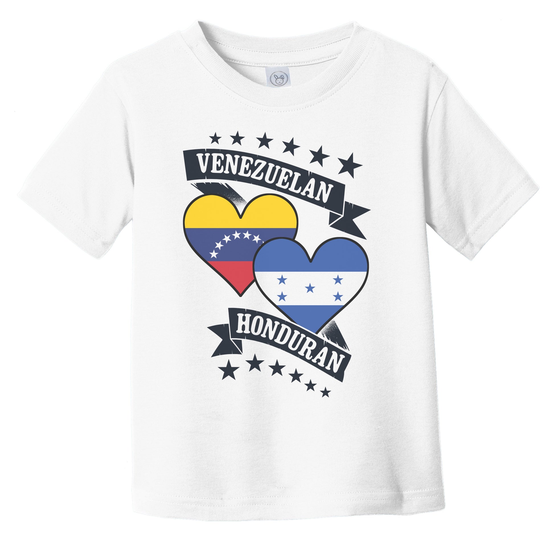 Venezuelan Honduran Heart Flags Venezuela Honduras Infant Toddler T-Shirt