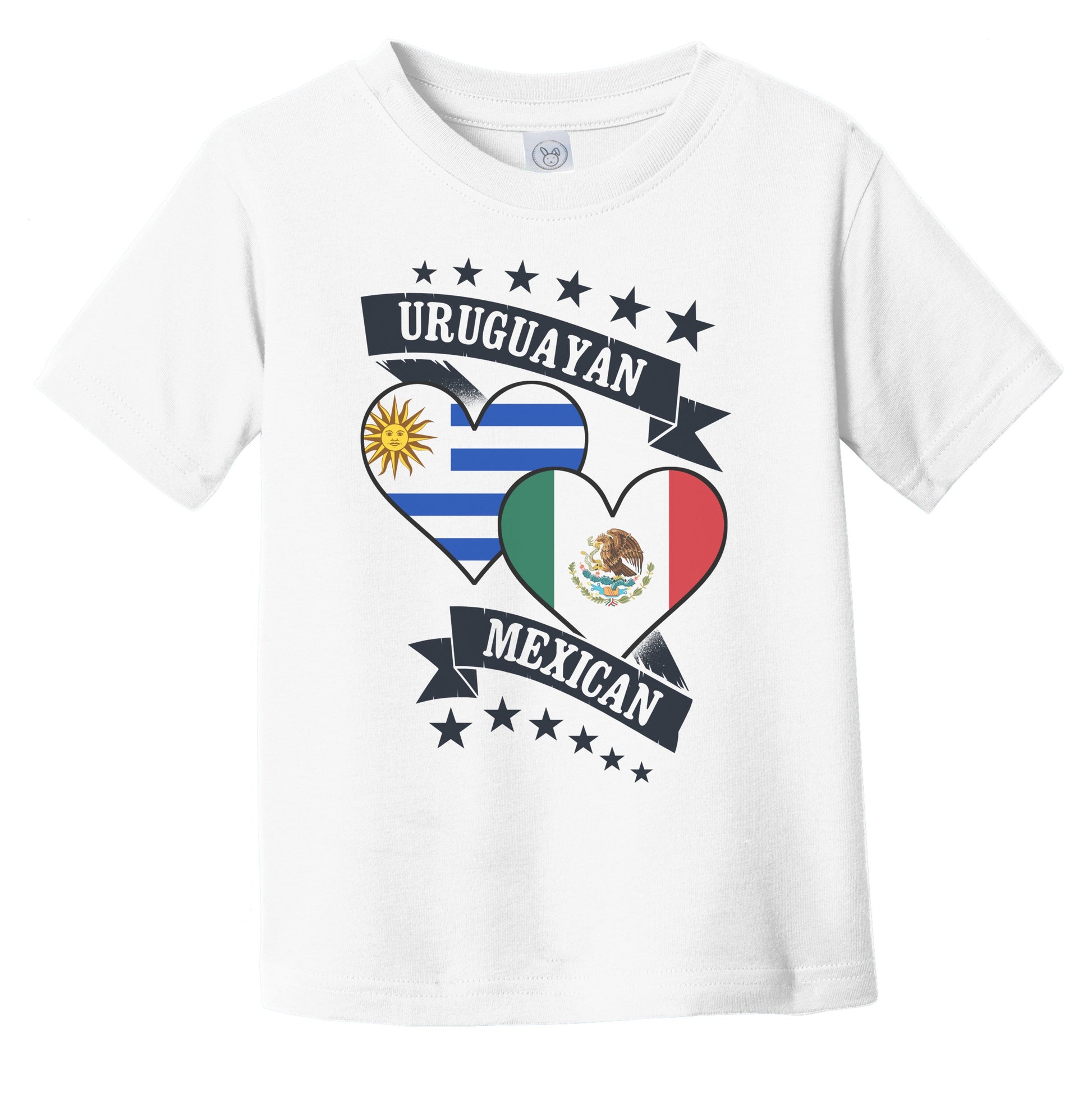 Uruguayan Mexican Heart Flags Uruguay Mexico Infant Toddler T-Shirt