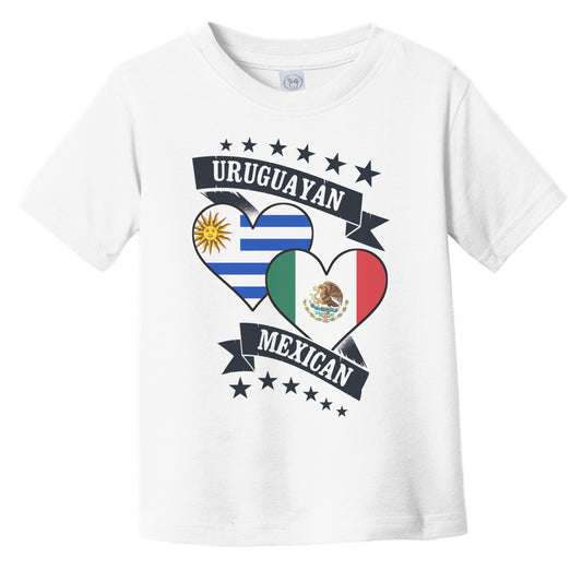 Uruguayan Mexican Heart Flags Uruguay Mexico Infant Toddler T-Shirt