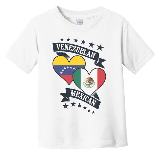 Venezuela Mexican Heart Flags Venezuela Mexico Infant Toddler T-Shirt