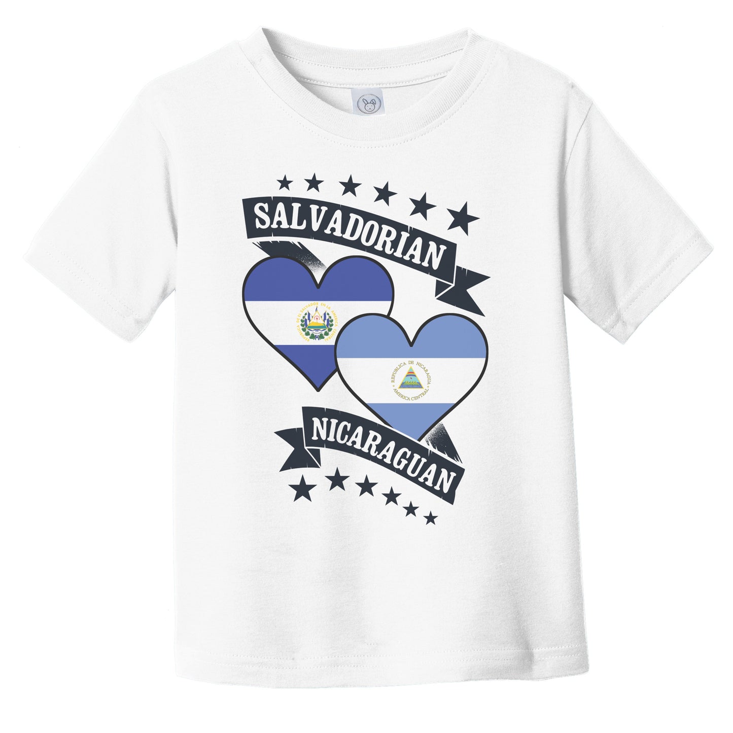 Salvadorian Nicaraguan Heart Flags El Salvador Nicaragua Infant Toddler T-Shirt