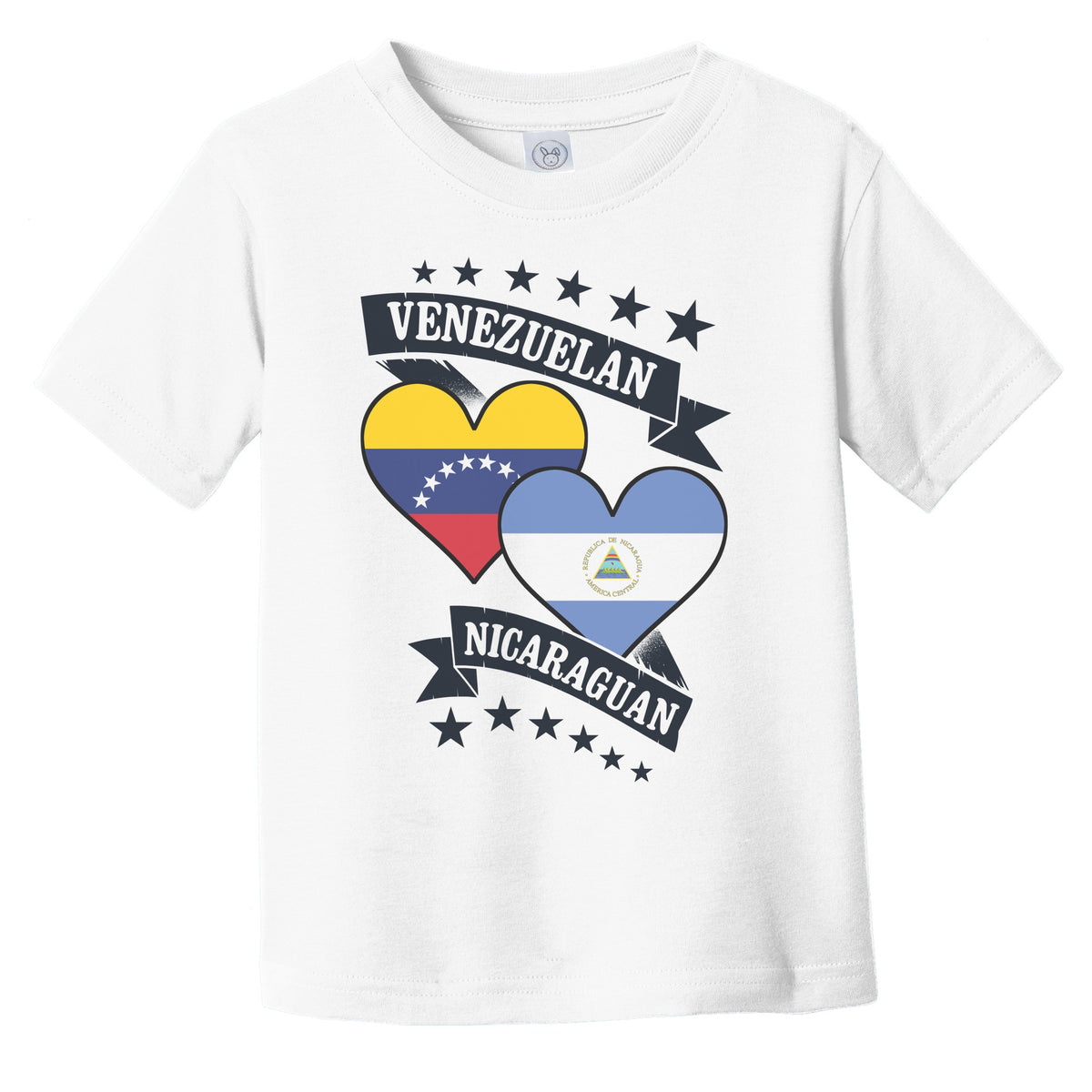 Venezuelan Nicaraguan Heart Flags Venezuela Nicaragua Infant Toddler T-Shirt