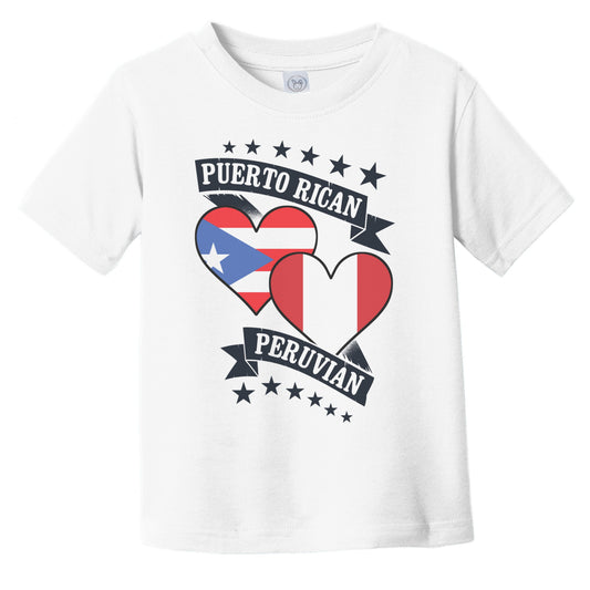 Puerto Rican Peruvian Heart Flags Puerto Rico Peru Infant Toddler T-Shirt
