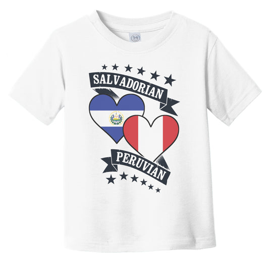 Salvadorian Peruvian Heart Flags El Salvador Peru Infant Toddler T-Shirt