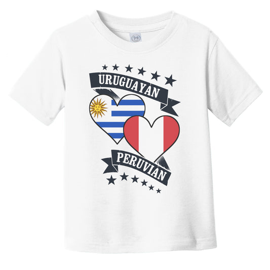Uruguayan Peruvian Heart Flags Uruguay Peru Infant Toddler T-Shirt