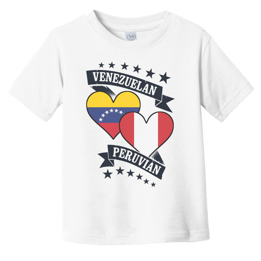 Venezuelan Peruvian Heart Flags Venezuela Peru Infant Toddler T-Shirt