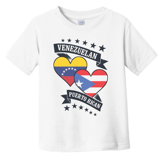 Venezuelan Puerto Rican Heart Flags Venezuela Puerto Rico Infant Toddler T-Shirt