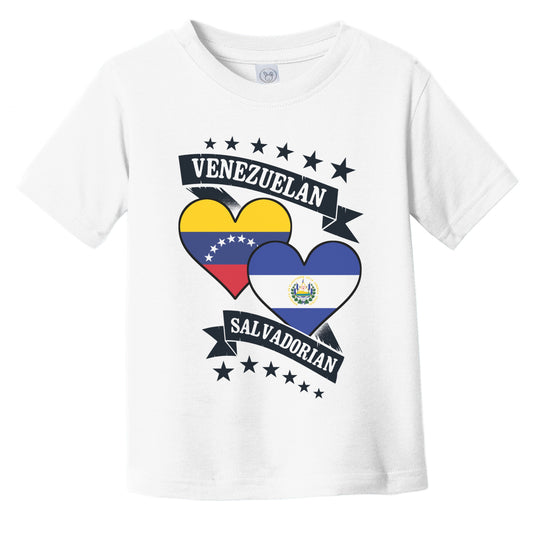 Venezuelan Salvadorian Heart Flags Venezuela El Salvador Infant Toddler T-Shirt