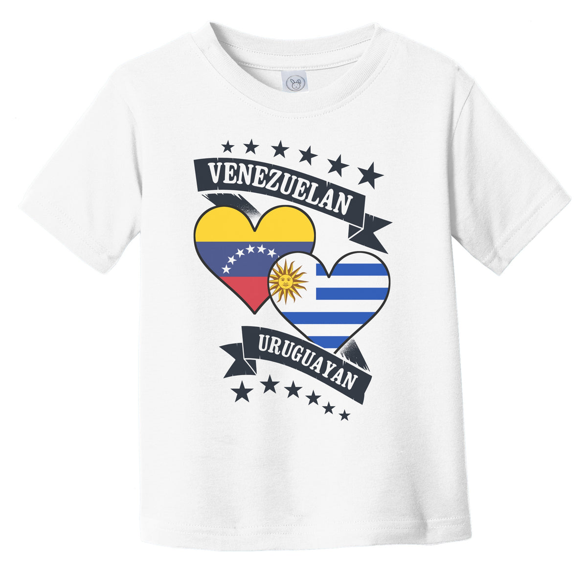 Venezuelan Uruguayan Heart Flags Venezuela Uruguay Infant Toddler T-Shirt